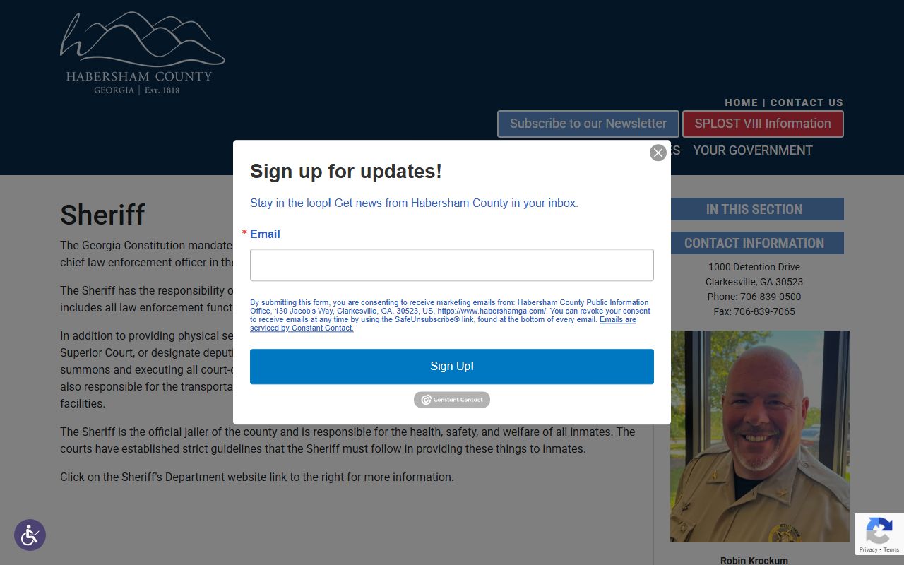 Habersham County Sheriff's Office criminal history records